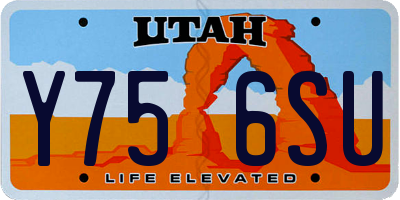 UT license plate Y756SU