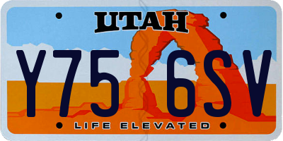 UT license plate Y756SV