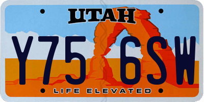 UT license plate Y756SW