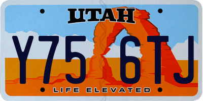 UT license plate Y756TJ