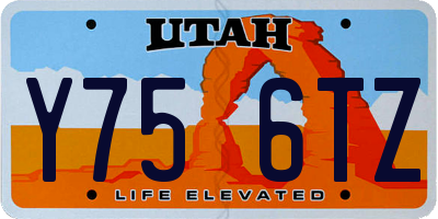 UT license plate Y756TZ