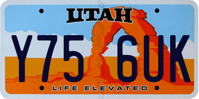 UT license plate Y756UK