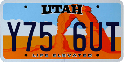 UT license plate Y756UT