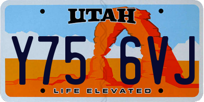 UT license plate Y756VJ