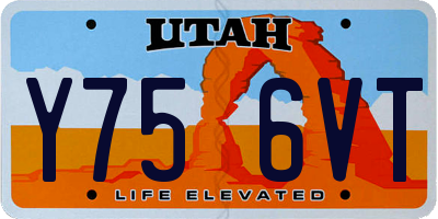 UT license plate Y756VT