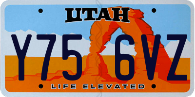 UT license plate Y756VZ