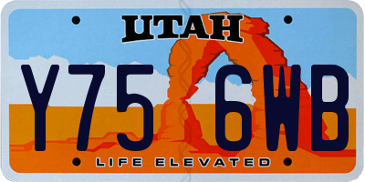 UT license plate Y756WB
