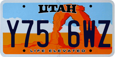 UT license plate Y756WZ