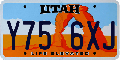 UT license plate Y756XJ