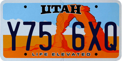 UT license plate Y756XQ