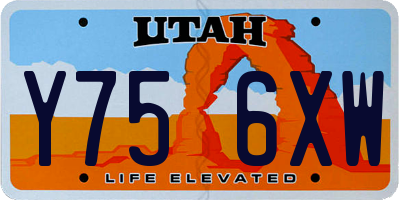 UT license plate Y756XW