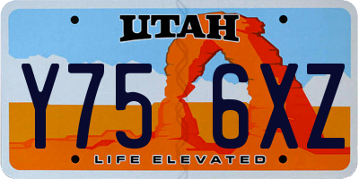 UT license plate Y756XZ