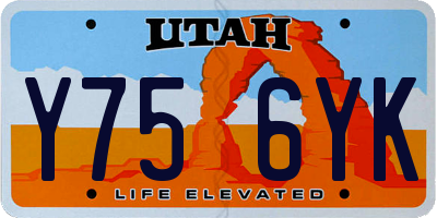 UT license plate Y756YK