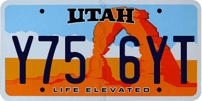 UT license plate Y756YT