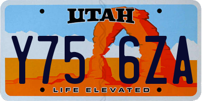 UT license plate Y756ZA
