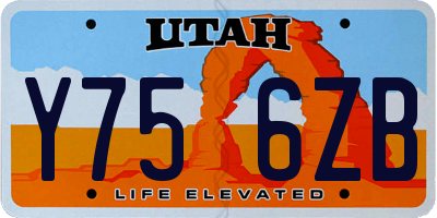 UT license plate Y756ZB