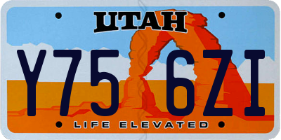 UT license plate Y756ZI