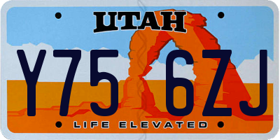 UT license plate Y756ZJ
