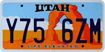 UT license plate Y756ZM