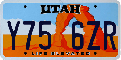 UT license plate Y756ZR
