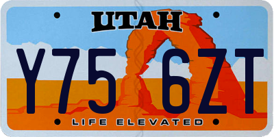 UT license plate Y756ZT