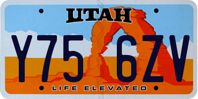 UT license plate Y756ZV