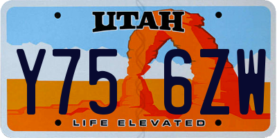 UT license plate Y756ZW