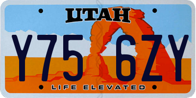 UT license plate Y756ZY