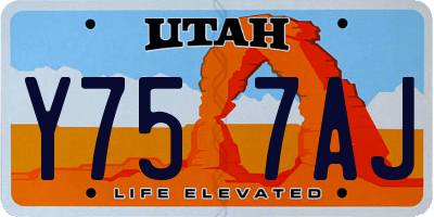 UT license plate Y757AJ