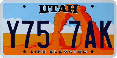 UT license plate Y757AK