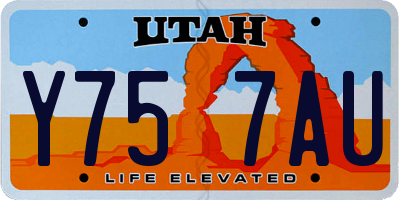 UT license plate Y757AU
