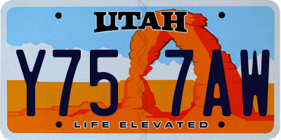 UT license plate Y757AW