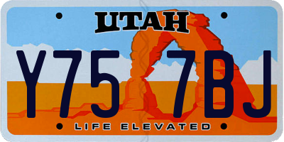 UT license plate Y757BJ