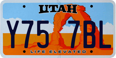 UT license plate Y757BL