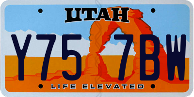 UT license plate Y757BW