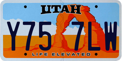 UT license plate Y757LW