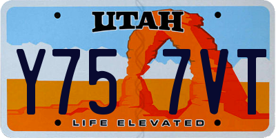 UT license plate Y757VT