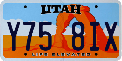 UT license plate Y758IX