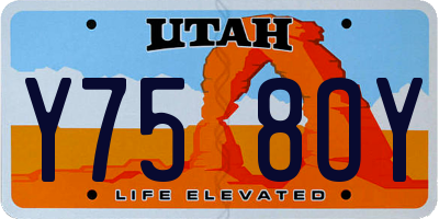 UT license plate Y758OY