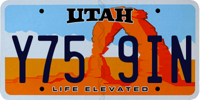 UT license plate Y759IN