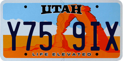UT license plate Y759IX