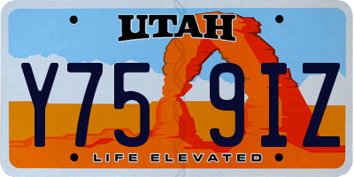 UT license plate Y759IZ