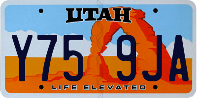 UT license plate Y759JA