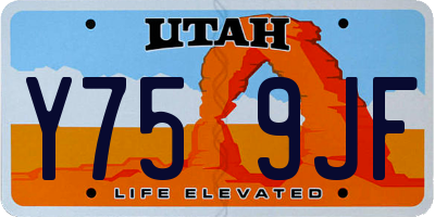 UT license plate Y759JF