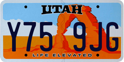 UT license plate Y759JG