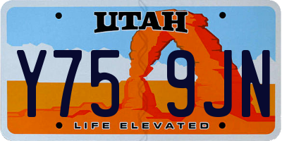 UT license plate Y759JN
