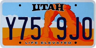 UT license plate Y759JO