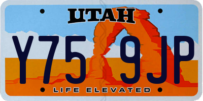 UT license plate Y759JP
