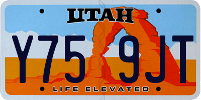 UT license plate Y759JT