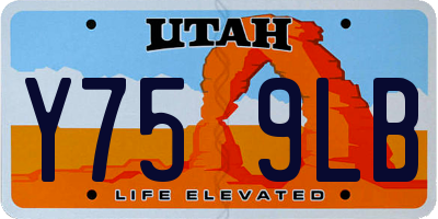 UT license plate Y759LB